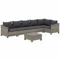 Modulares Gartenlounge-Set, 7-tlg, Grau, Kompakt und Robust, für Kleine Terrassen