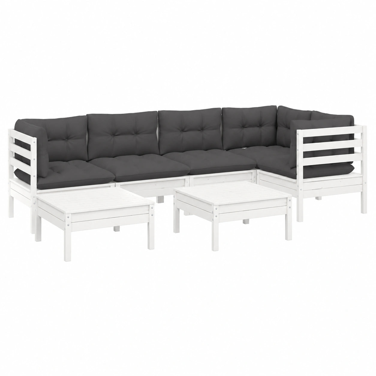 Modulares Gartenmöbel-Set aus Kiefernholz mit Kissen, platzsparend für Balkon und Terrasse