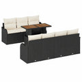 8-teiliges Garten-Sofa-Set mit Kissen, Schwarz und Creme, Modernes und Wetterfestes Design