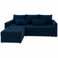 Ecksofa mit Schlaffunktion und Bettkasten, Blau, L-Form - Kronos 09