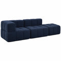 Modulares 3-teiliges Sofa-Set in Blau, Schaumstoff-Couch ohne Montage, kompakte Lieferung, hergestellt in der EU