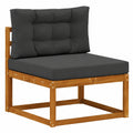 Akazienholz Gartensofa Modul, Latten-Design inkl. Anthrazit Kissen, 79x83x73 cm