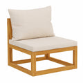 Modularer Gartensessel mit Kissen aus Akazienholz, Belastung bis 110kg, ideal für Balkon und Terrasse