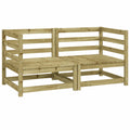 Modulares Garten-Sofa-Set 2-teilig, imprägniertes Kiefernholz, wetterfest, mit Rückenlehne