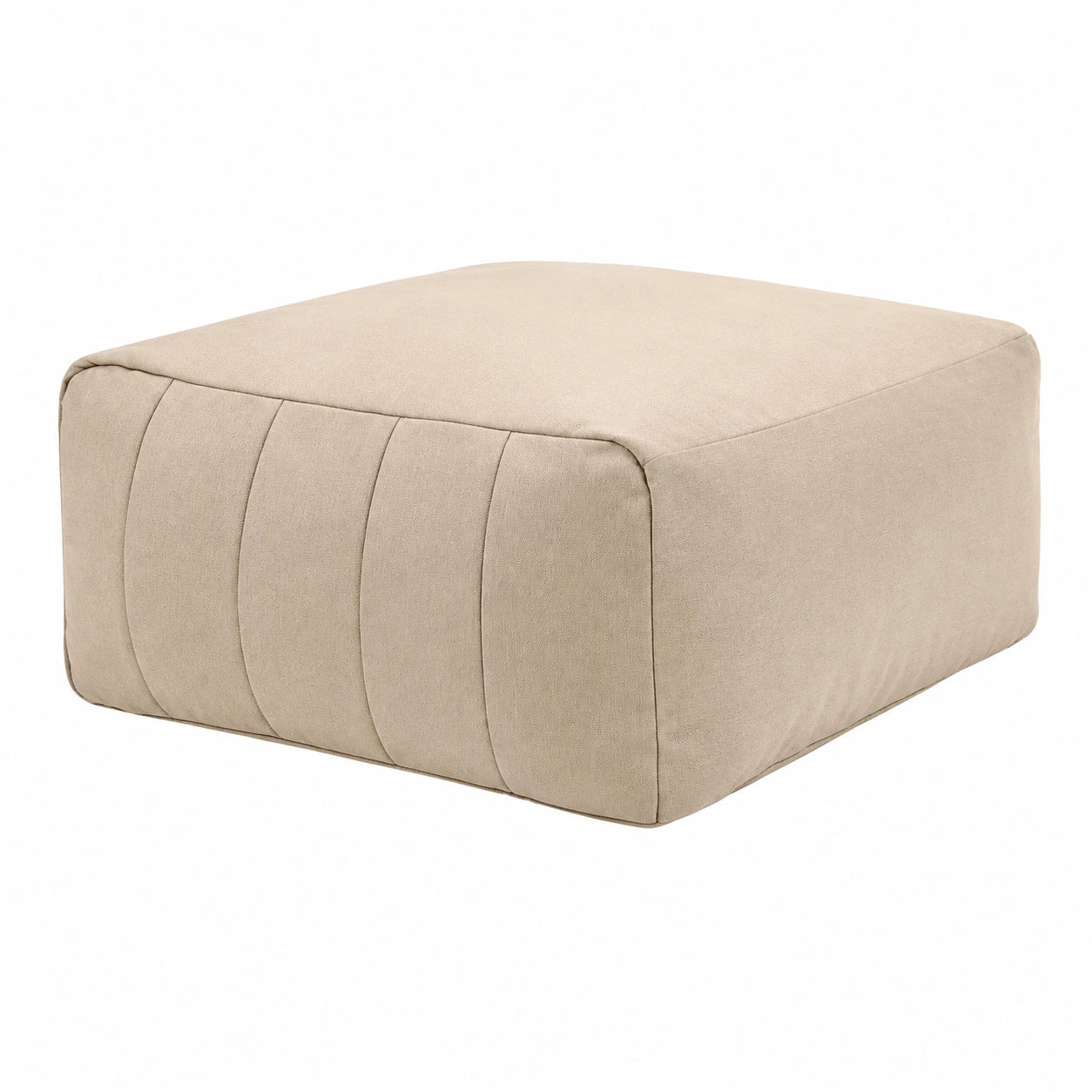Beiger Modularer Sitzsack Hocker für Erwachsene, Olefin Stoff, Ideal für Innen- und Außenbereiche