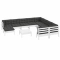 Modulares Garten-Sofa-Set aus Kiefernholz mit Kissen, Langlebige Outdoor-Möbel für Terrasse und Balkon