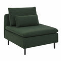 Modulares Sofa-Mittelstück, ein Sitzplatz, Cordstoff, Dunkelgrün, Egeris-Design