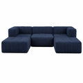Modulares 5-teiliges Sofa-Set in Blau, komfortable Schaumstoff-Couch, keine Montage erforderlich, kompakte Lieferung, hergestellt in der EU
