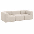 Modulares 3-teiliges Sofaset in Beige, Schaumstoff-Couch für Wohnzimmer, montagefrei, kompakte Lieferung, hergestellt in der EU