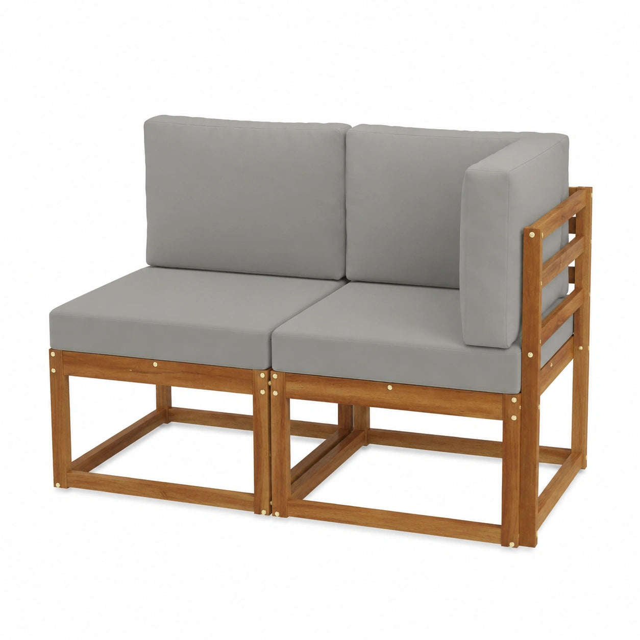 Homgoday Gartensofa-Set aus Akazienholz, 122 cm, Latten-Design, ideal für Terrasse