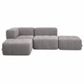 Modulares 4-teiliges Sofa-Set, Schaumstoff-Couch in Grau, montagefrei, kompakte Lieferung, hergestellt in der EU