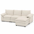 Modulares Ecksofa mit Schlaffunktion, U-förmige Wohnlandschaft aus Chenille, 288 x 132 cm - Perfekt für Wohnzimmer, Schlafzimmer und Büro