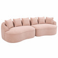 Modernes 4-Sitzer Modulsofa in Pink mit 6 Kissen, Rahmenloses Design, 320x114x67cm